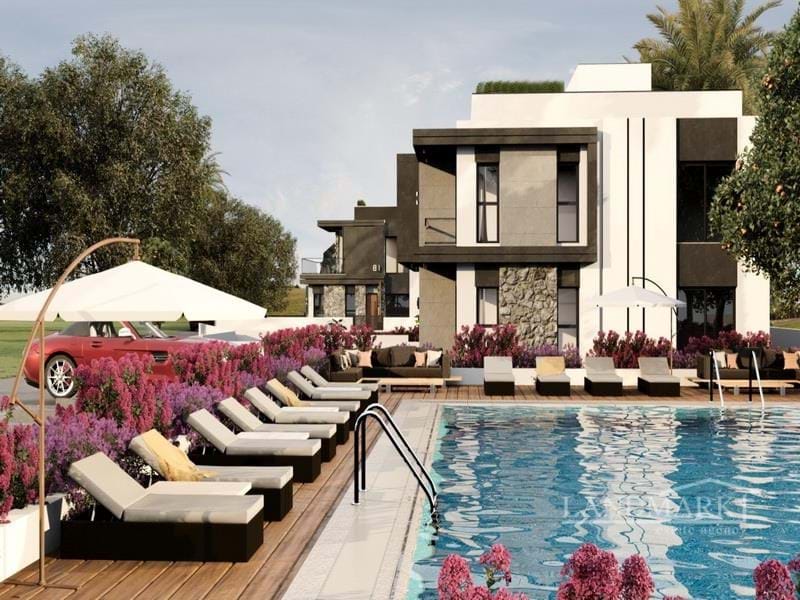 3-bedroom garden apartments + communal swimming pool + central heating and inverter air conditioning system infrastructure + Payment plan